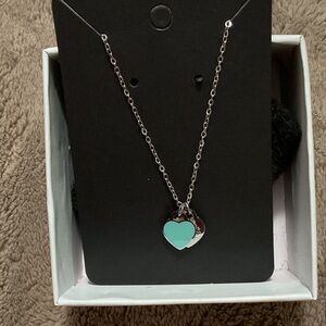Silver and Turquoise Heart Pendant Necklace